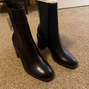 Zara Black Heeled Boots for Women size 6.5